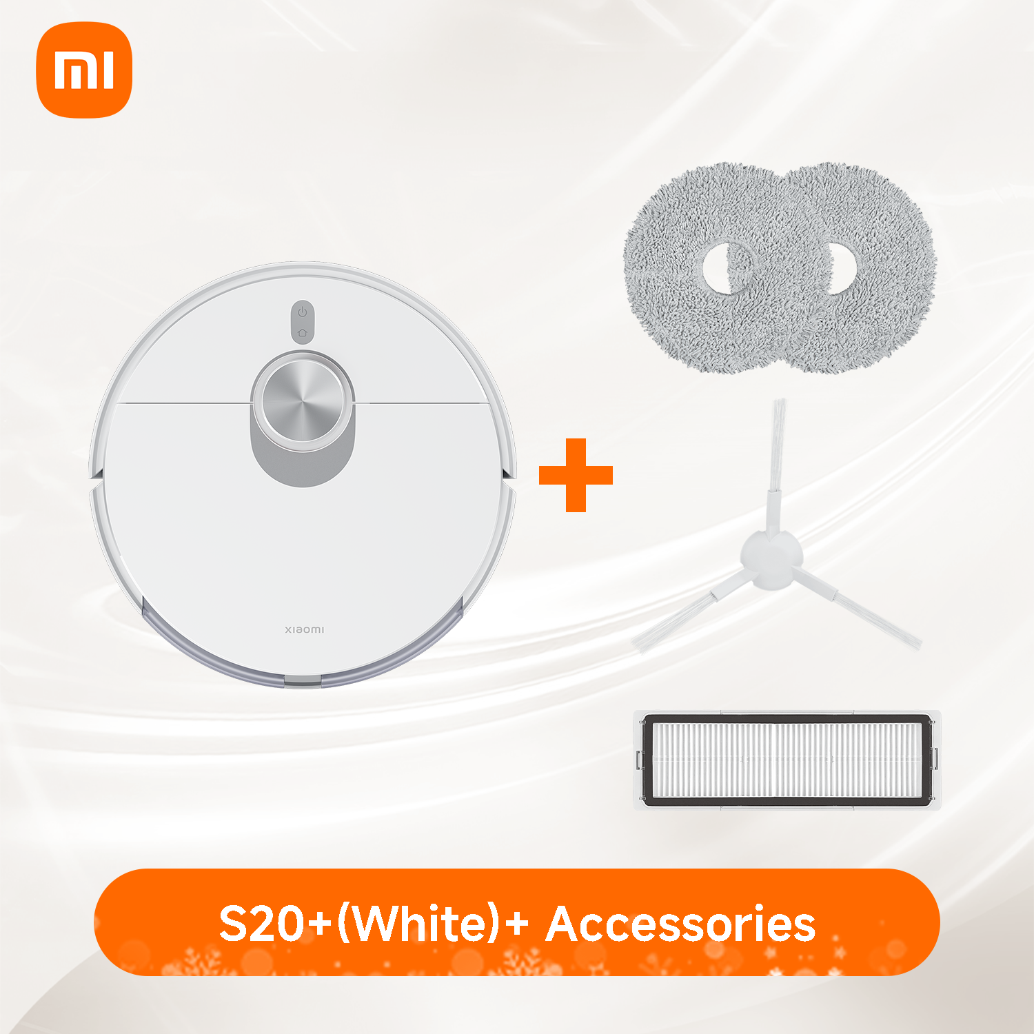 Xiaomi Robot Vacuum S20+ (White) + Accessory Bundle