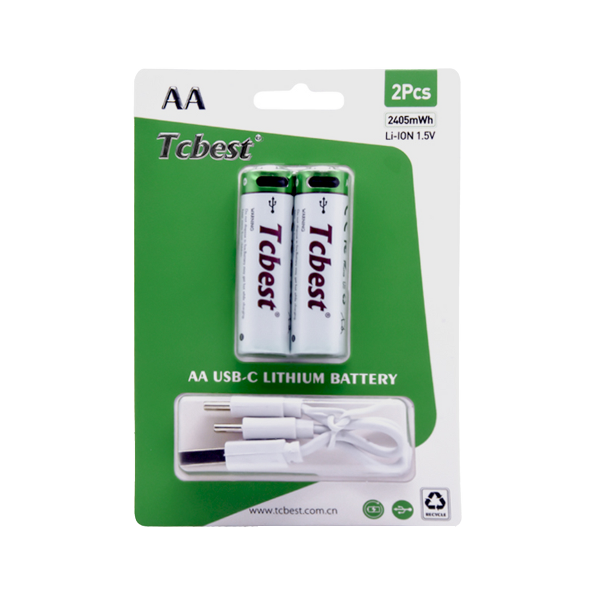 USB-C Rechargeable Lithium Batteries – AAA, AA, C, D & 9V