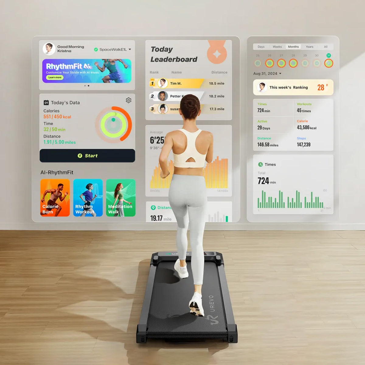 UREVO Spacewalk E1L walking treadmill