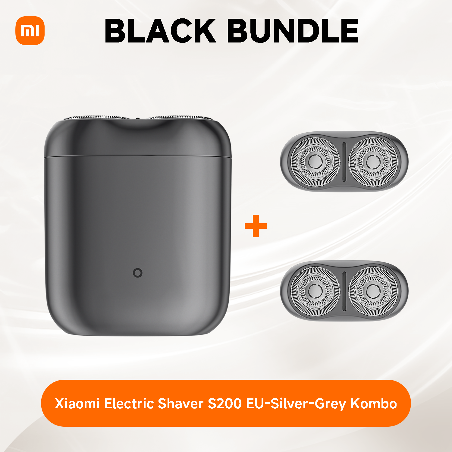 Xiaomi Electric Shaver S200 Gray EU+ 2 Replacement Head Kit Black Bundle