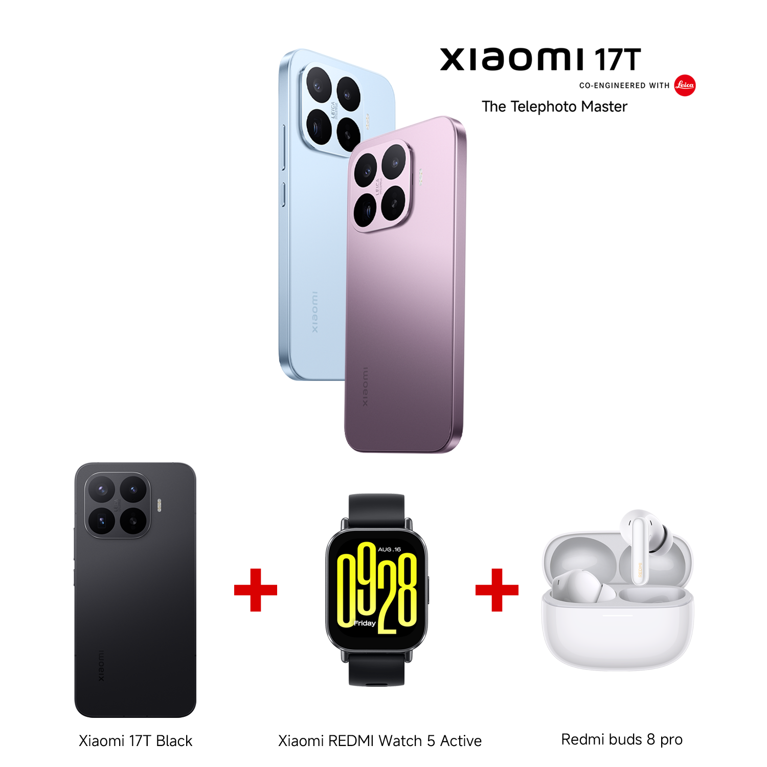 Xiaomi 17T 12GB RAM 256GB ROM + REDMI Watch 5 Active + REDMI Buds 8 Pro