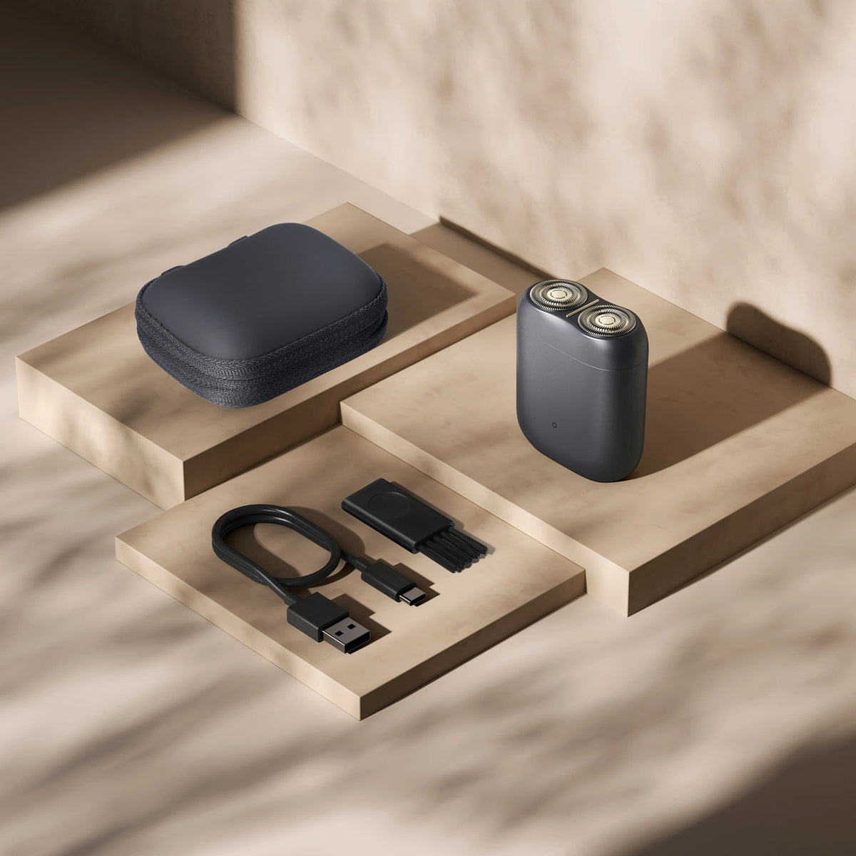 Xiaomi Electric Shaver S200 Gray EU+ 2 Replacement Head Kit Black Bundle