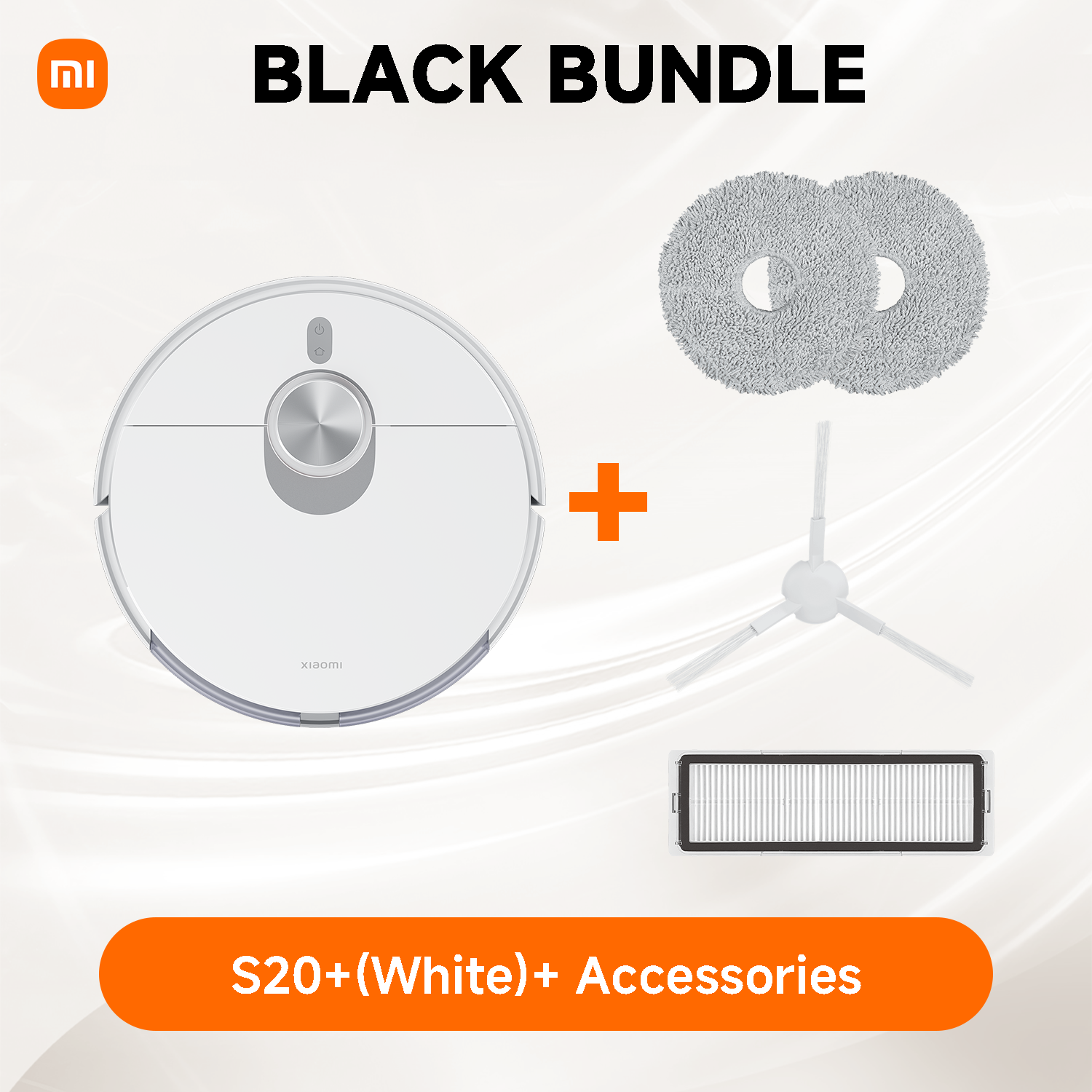 Xiaomi Robot Vacuum S20+ (White) + Accessory Bundle