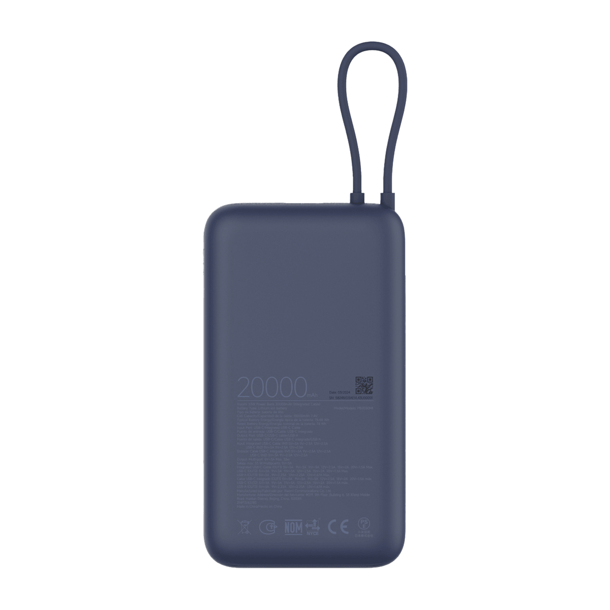 Xiaomi 33W Power Bank 20000mAh (Integrated Cable) GL