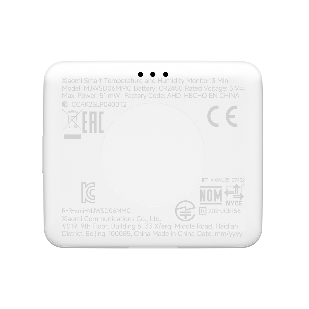 Xiaomi Smart Temperature and Humidity Monitor 3 Mini Class C