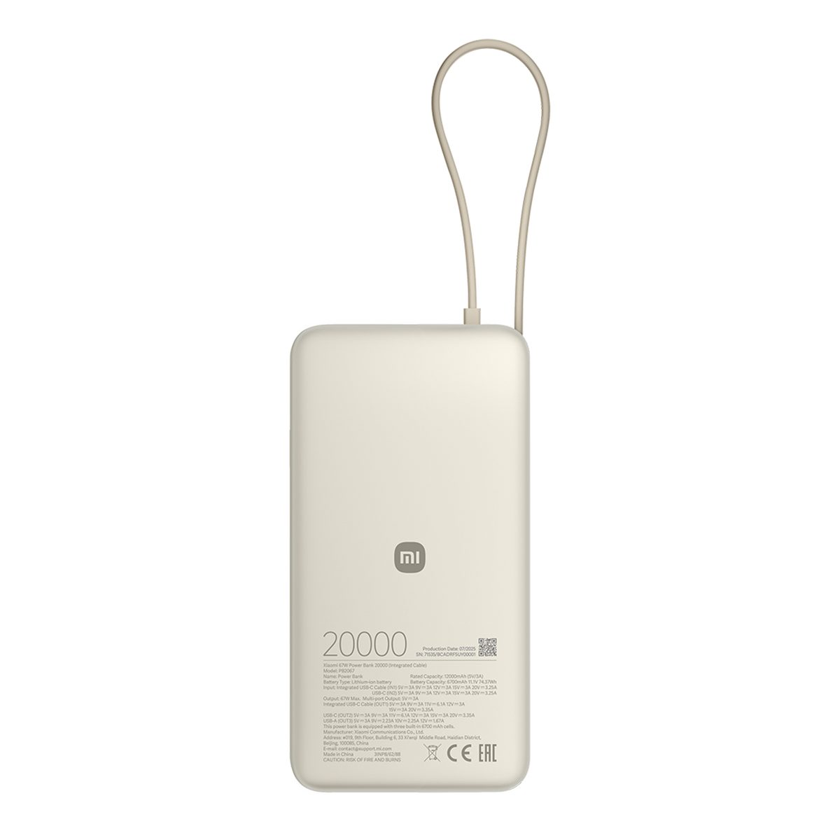 Xiaomi 67W Power Bank 20000 (Integrated Cable)