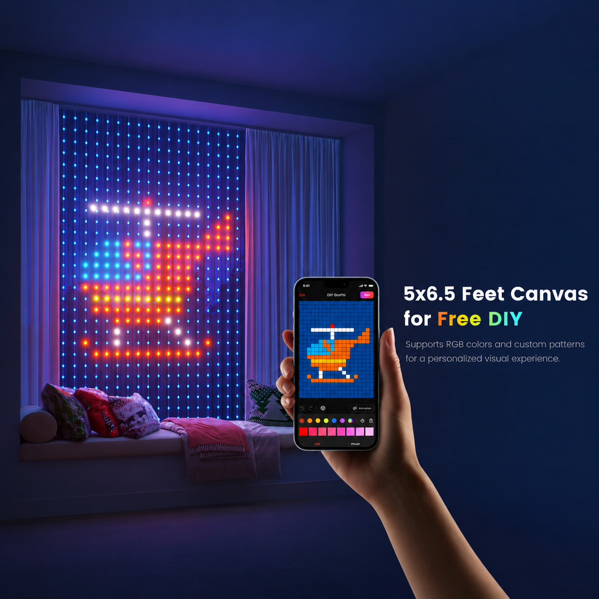 Yeelight Curtain Lights smart RGBIC 1.5 × 2m