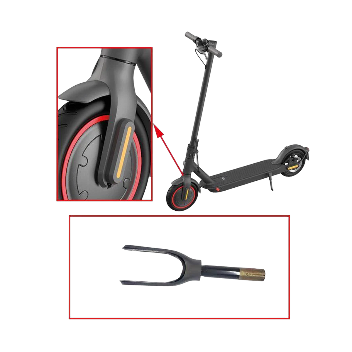 Mi Electric Scooter- Front Fork Assembly-Intl Edition-Black