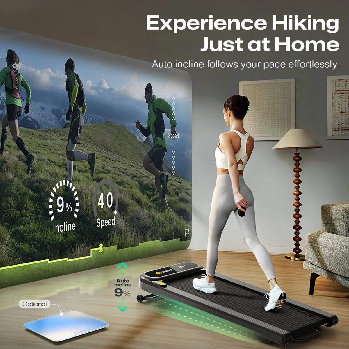UREVO Spacewalk 3S Auto-inclined walking treadmill