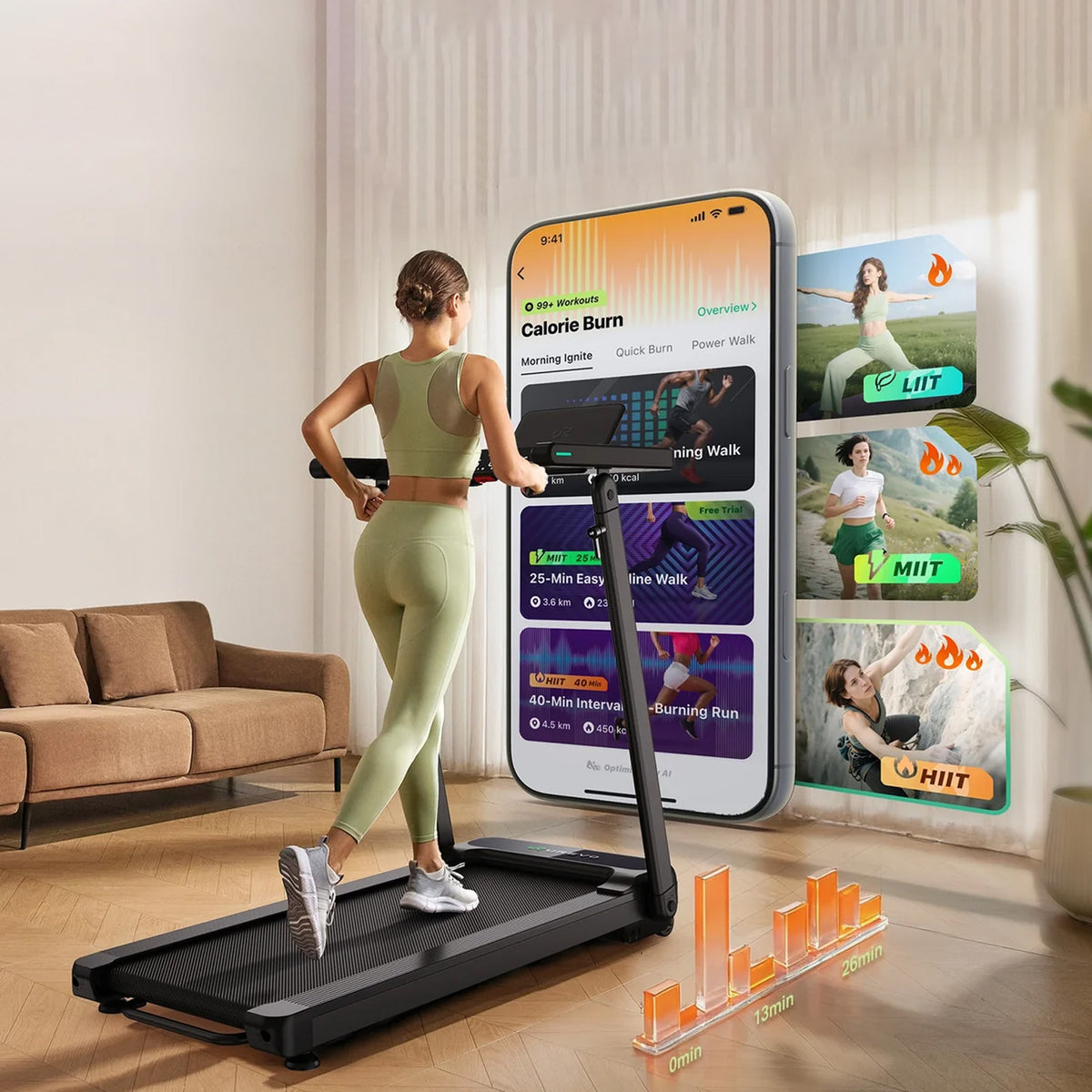 UREVO Foldi 3S Smart Auto-incline Treadmill Black