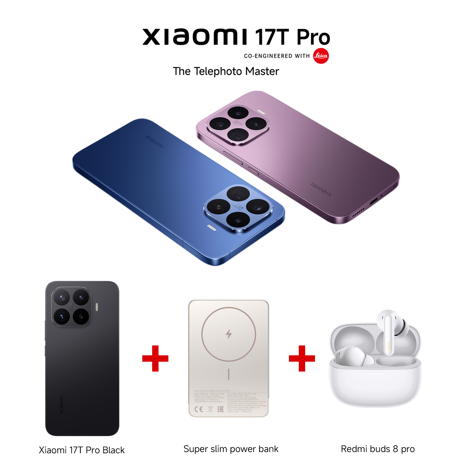 Xiaomi 17T Pro Bundle with Redmi Buds 8 Pro + Super Slim Power Bank