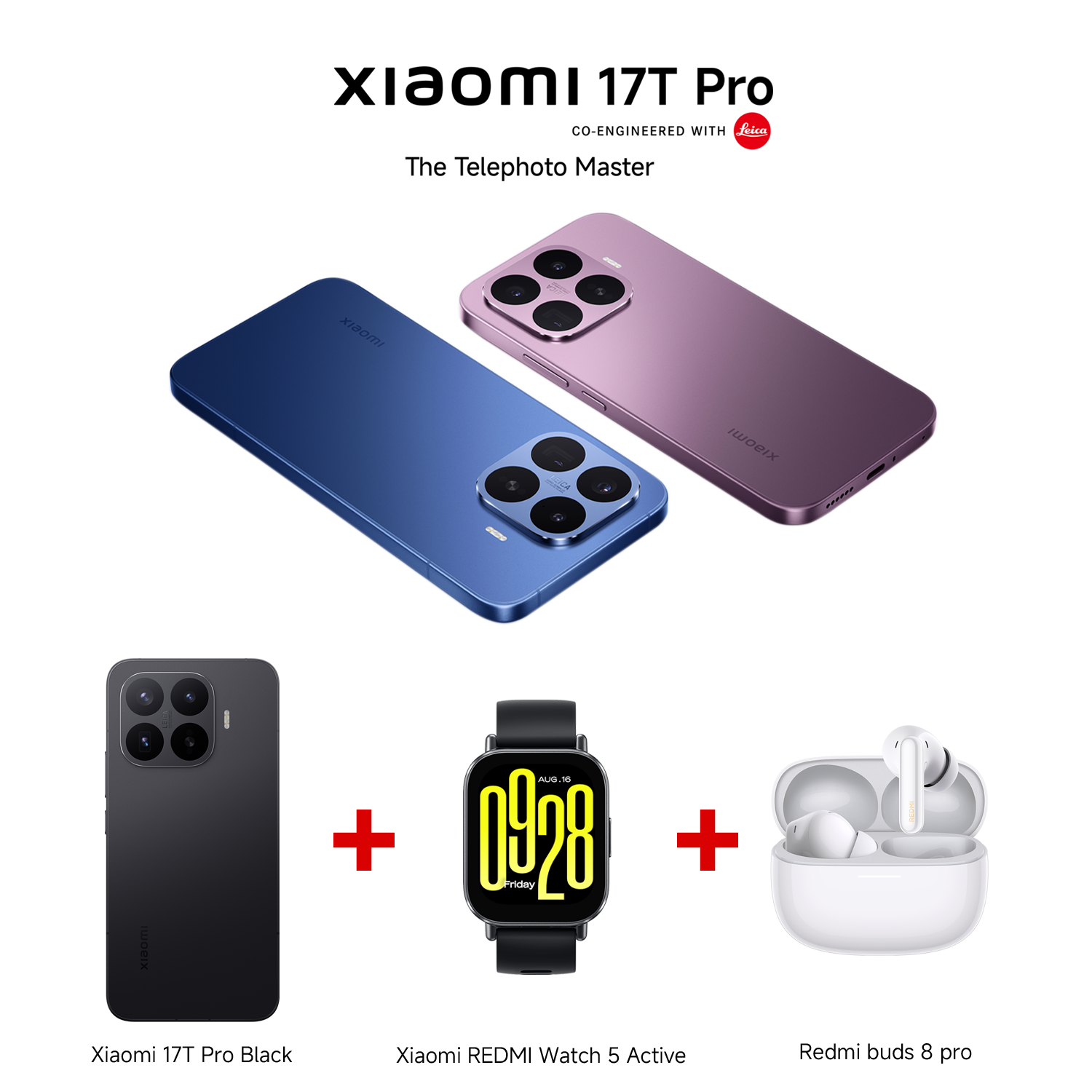 Xiaomi 17T Bundle with REDMI Watch 5 Active + REDMI Buds 8 Pro