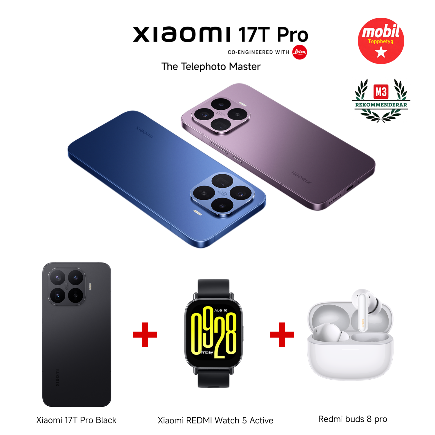 Xiaomi 17T Pro 12GB RAM 512GB ROM + REDMI Watch 5 Active + REDMI Buds 8 Pro