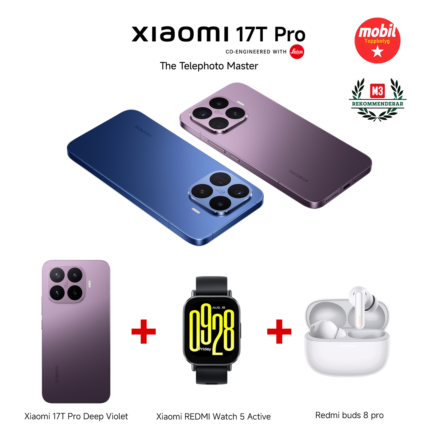 Xiaomi 17T Pro 12GB RAM 512GB ROM + REDMI Watch 5 Active + REDMI Buds 8 Pro