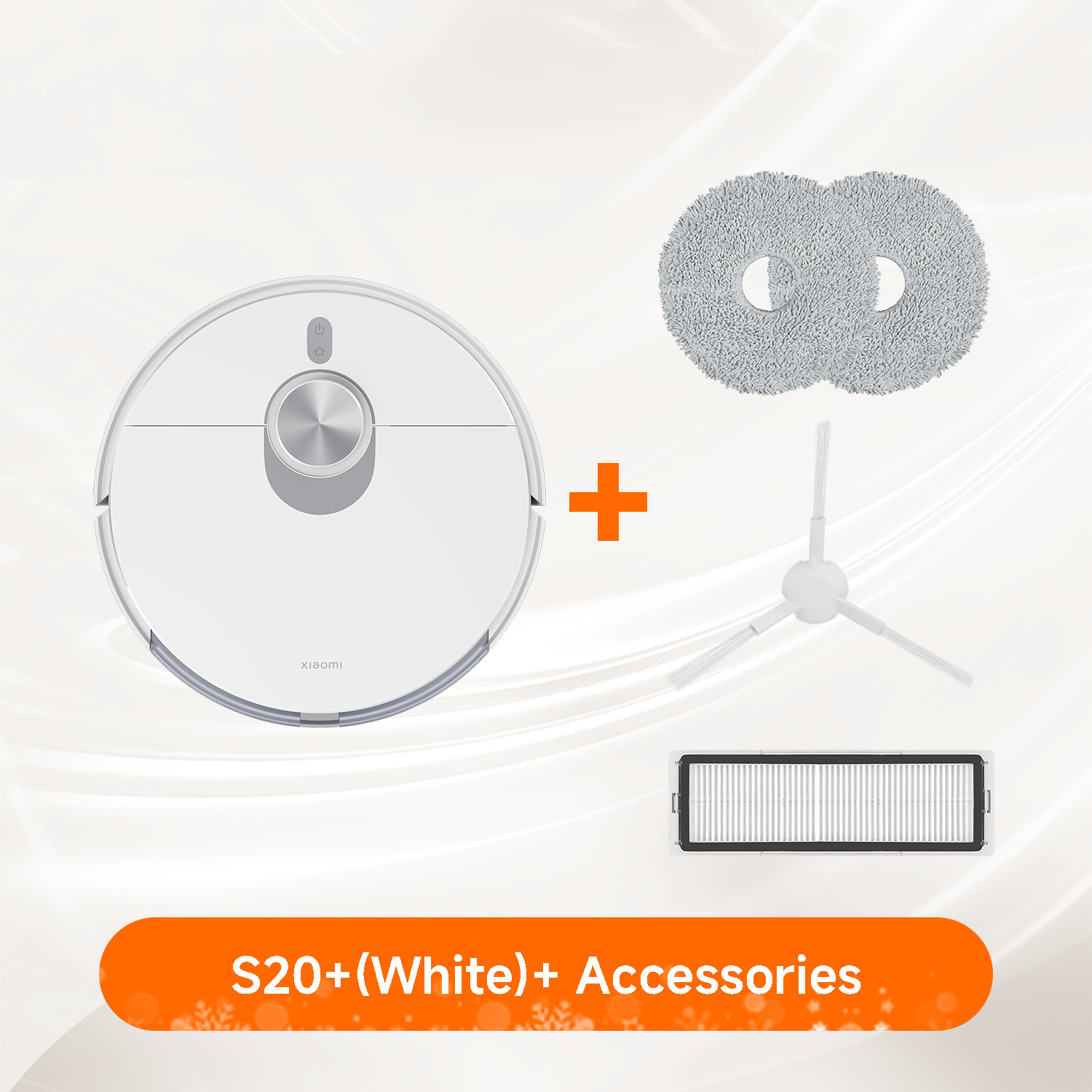 Xiaomi Robot Vacuum S20+ (White) + Accessory Bundle
