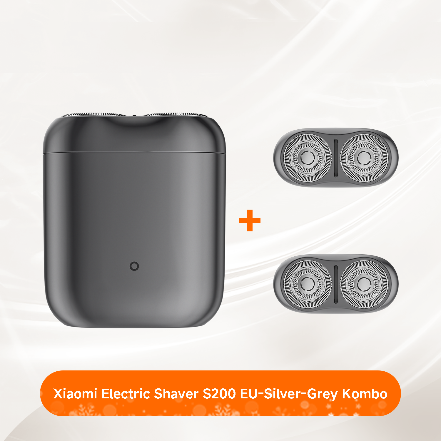 Xiaomi Electric Shaver S200 Gray EU+ 2 Replacement Head Kit Black Bundle