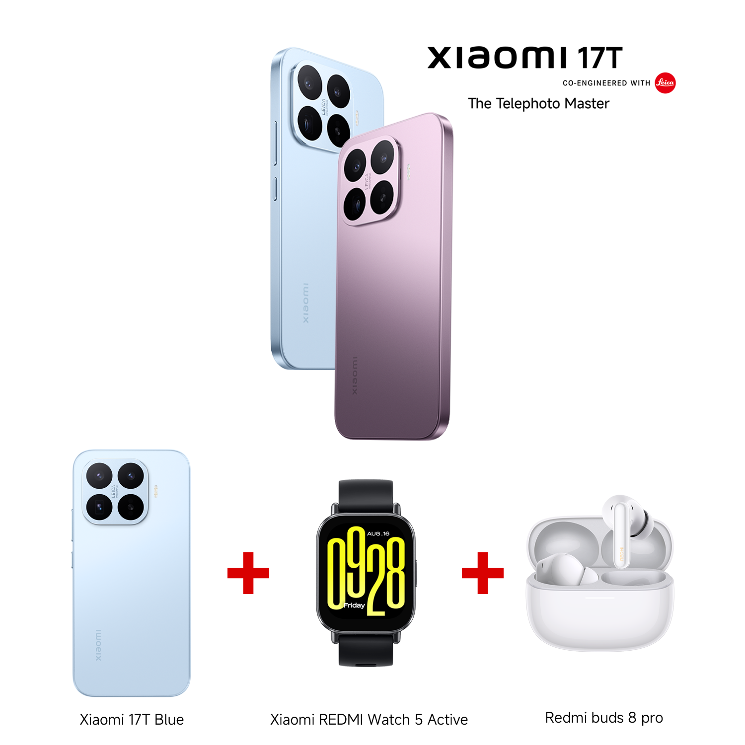 Xiaomi 17T 12GB RAM 256GB ROM + REDMI Watch 5 Active + REDMI Buds 8 Pro
