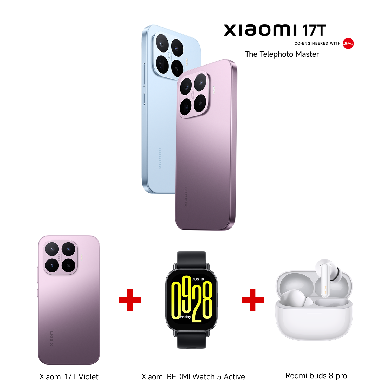 Xiaomi 17T 12GB RAM 256GB ROM + REDMI Watch 5 Active + REDMI Buds 8 Pro